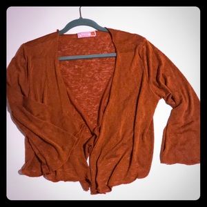 Burnt Orange 3/4 length cardigan.
